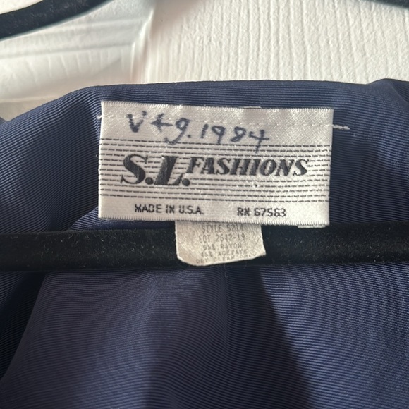 Vintage 1984 Navy Blue Victorian / Bib Collar Jacket - Picture 4 of 6